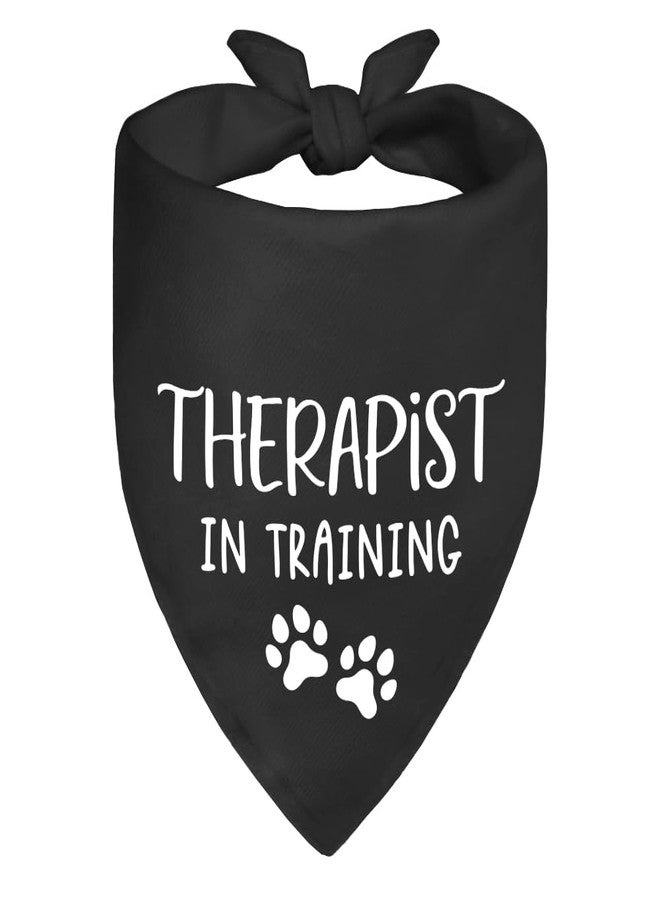 ZBBFSCSB Therapist in Training Black Dog Bandana, Professional Therapy Puppy Scarf, Service Emotional Support Dogs Scarf, Photo Prop Pet Accessory Gifts for Dog Lovers Owner - Image 1